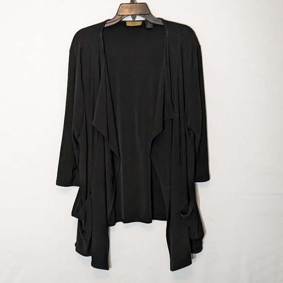 WOMEN'S "Valerie Stevens" Black, Open, High-Low Tunic; 3/4 Sleeves; Size 2X - Picture 1 of 5
